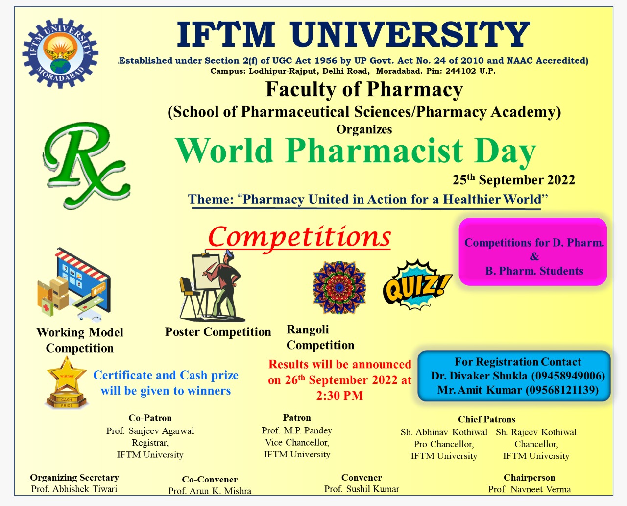Various Competitions on World Pharmacist Day