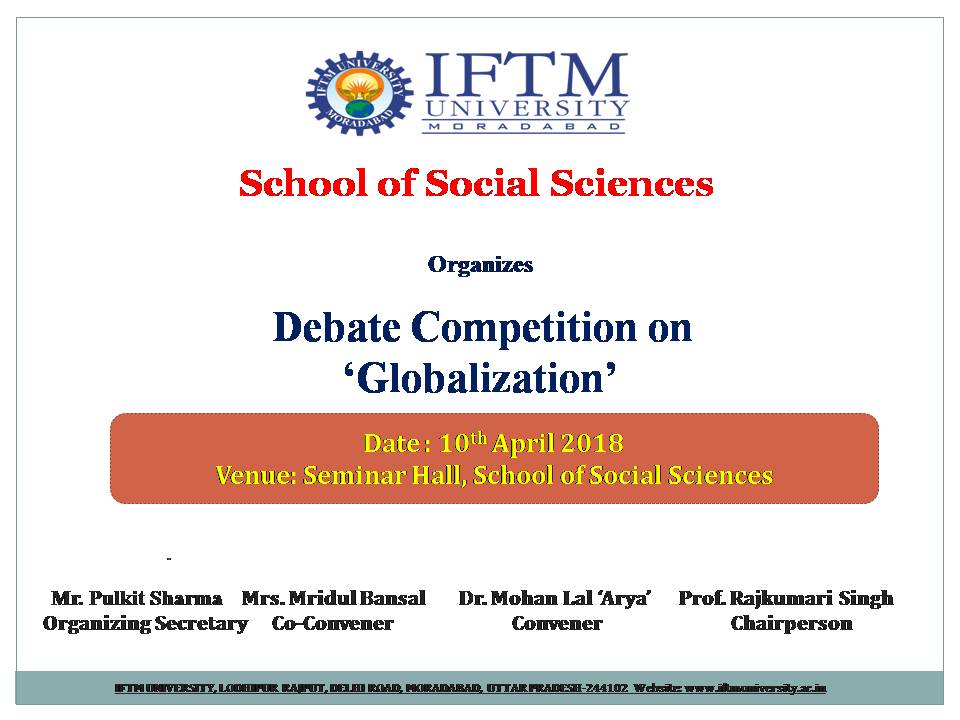 A Debate Competition on Globalisation