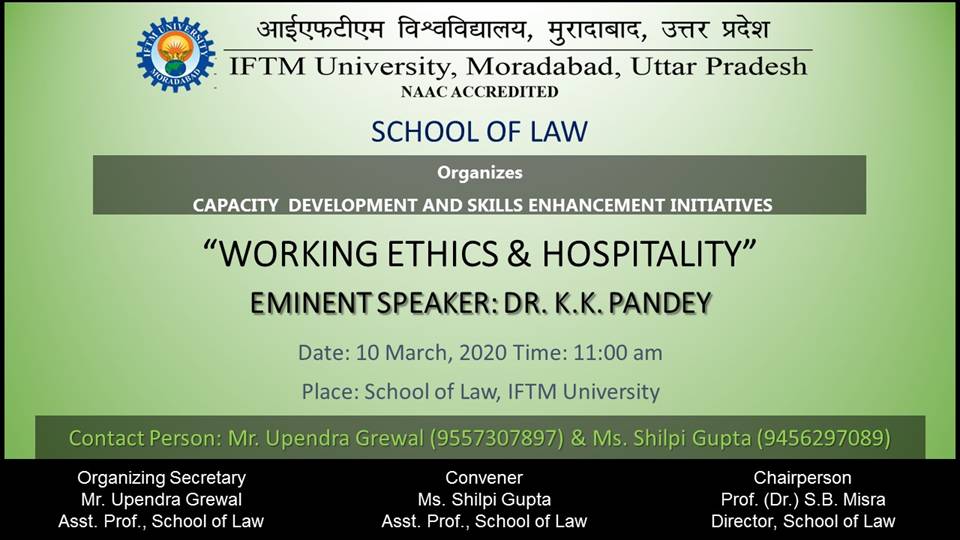 Capacity development programme on Working Ethics & Hospitality