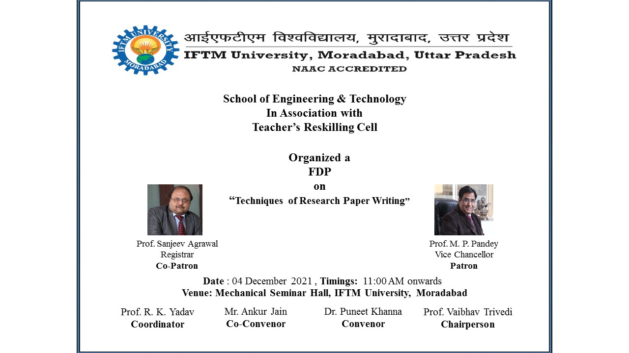 FDP on Techniques of Research Paper Writing