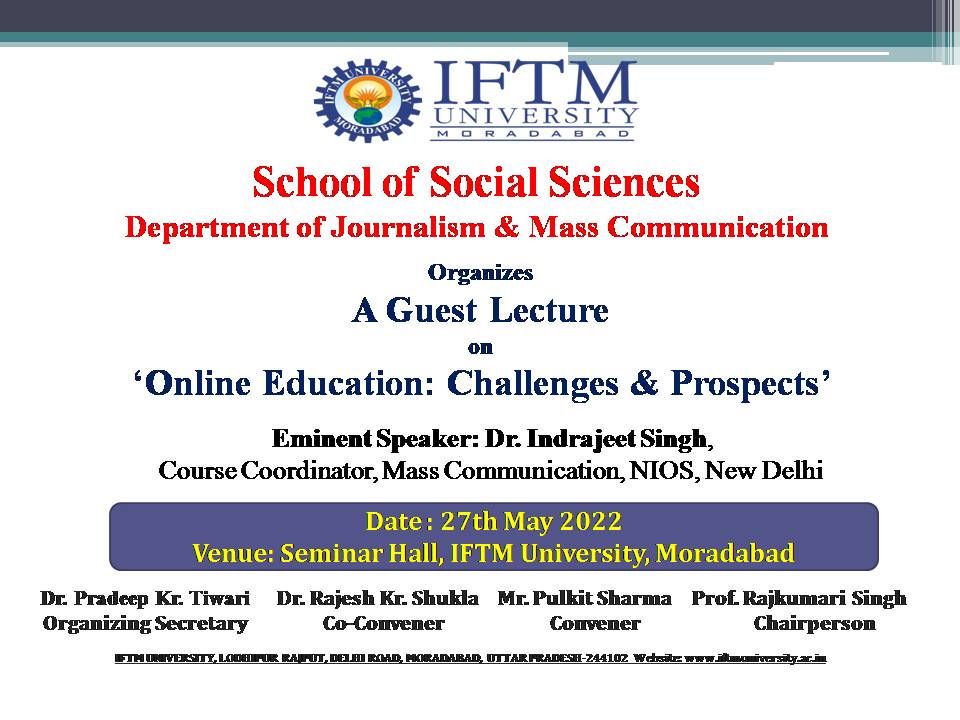 Guest Lecture on Online Education Challenges and prospect 