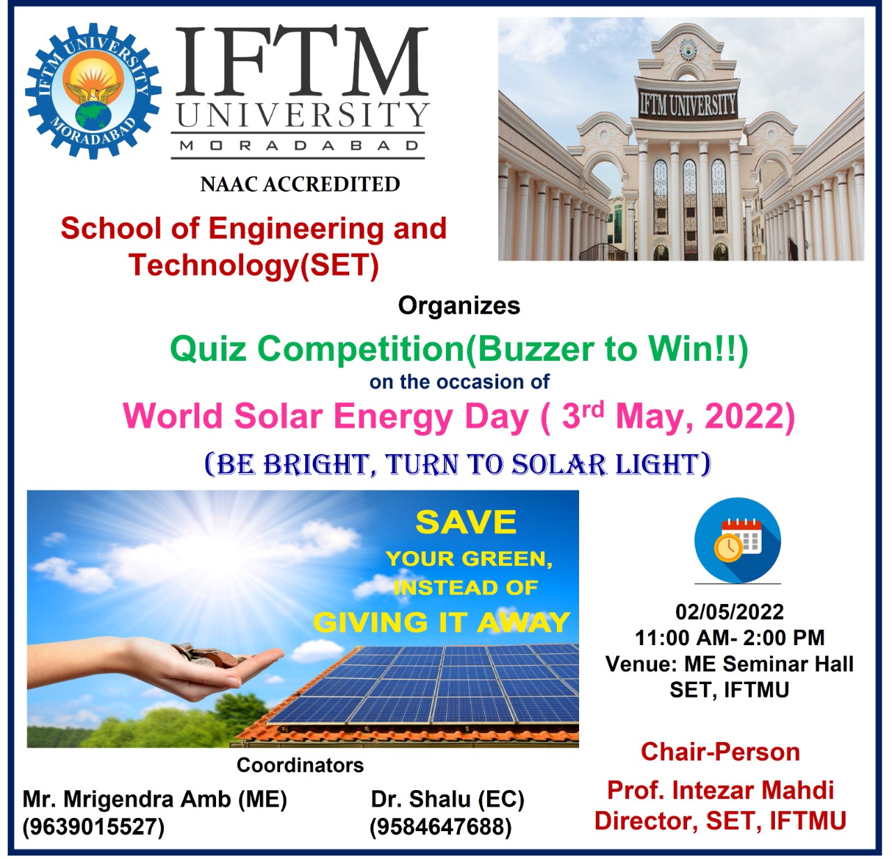 Quiz competition Buzzer to Win on World Solar Energy Day