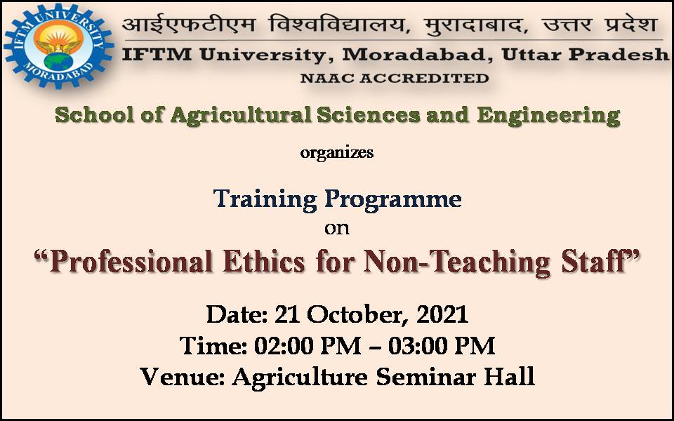 Training Programme on Professional ethics for nonteaching staff