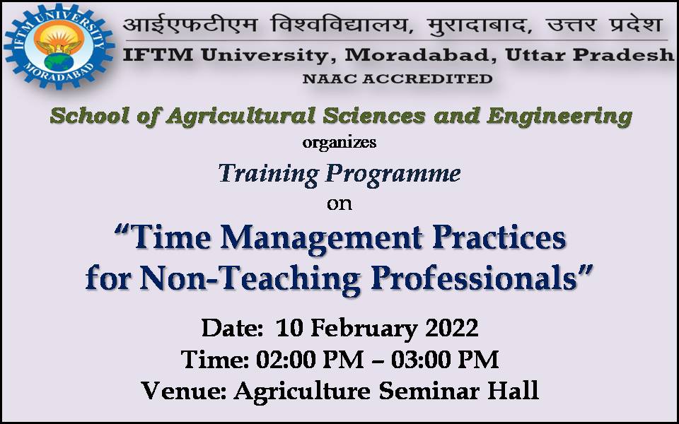 Training Programme on Time Management Practices for NonTeaching Professionals
