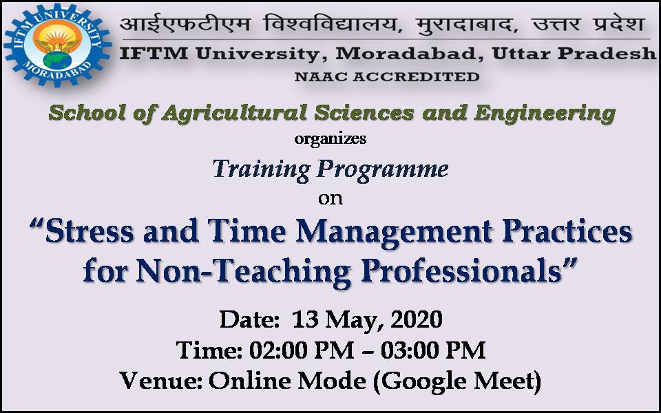 Training Programme on Stress and Time Management Practices for NonTeaching Professionals