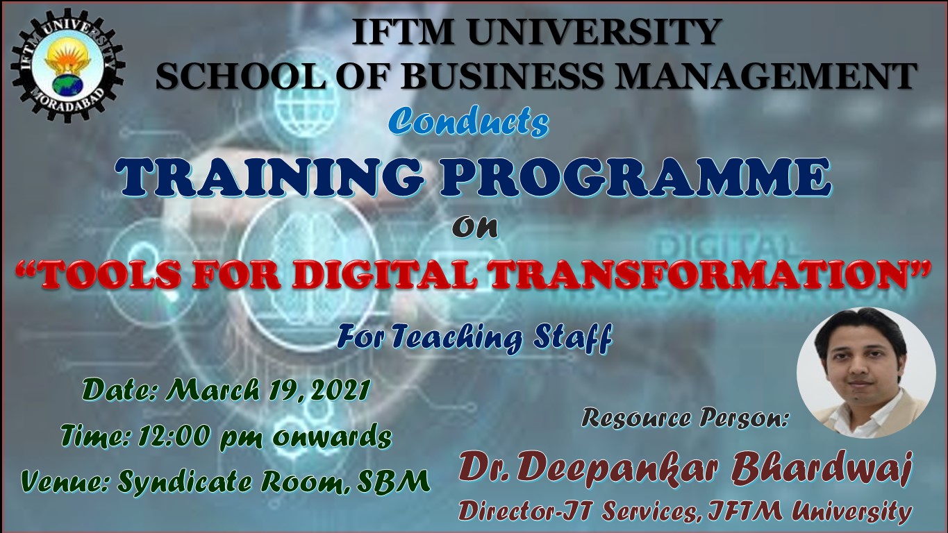 Training Programme on Tools for Digital Transformation for Teaching Staff
