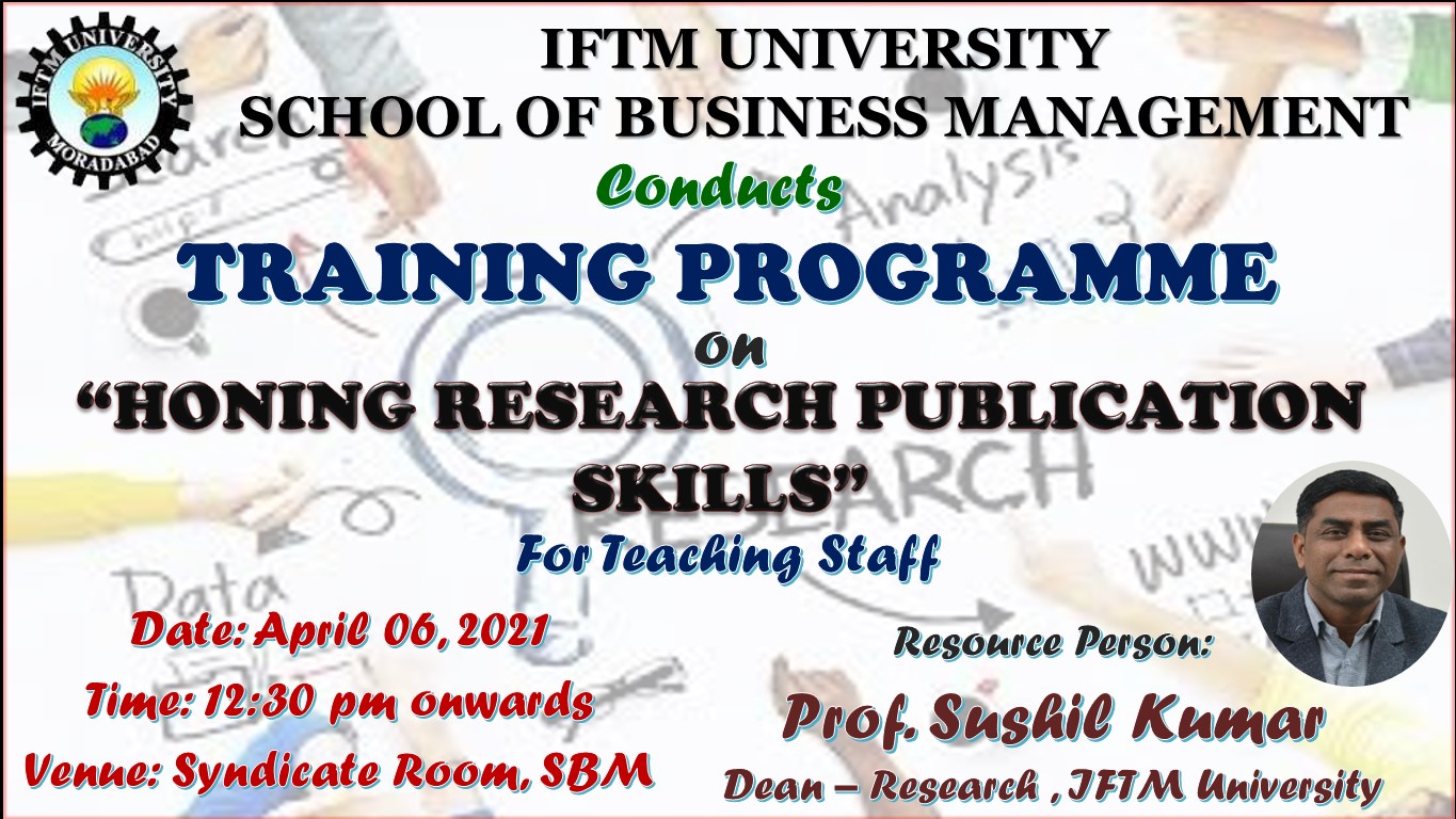 Training Programme On Honing Research Publication Skills for Teaching Staff