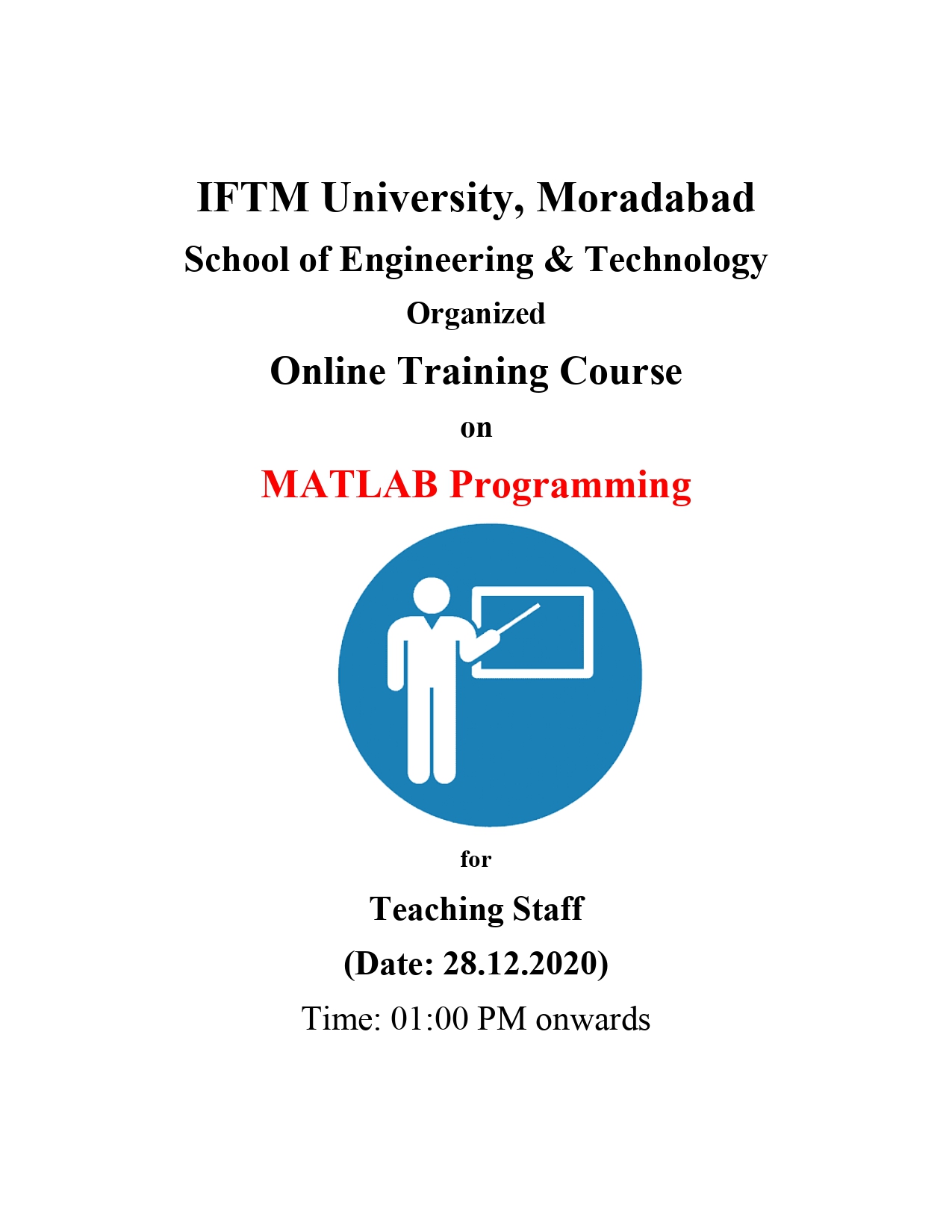 A Training Programme on MATLAB Programming
