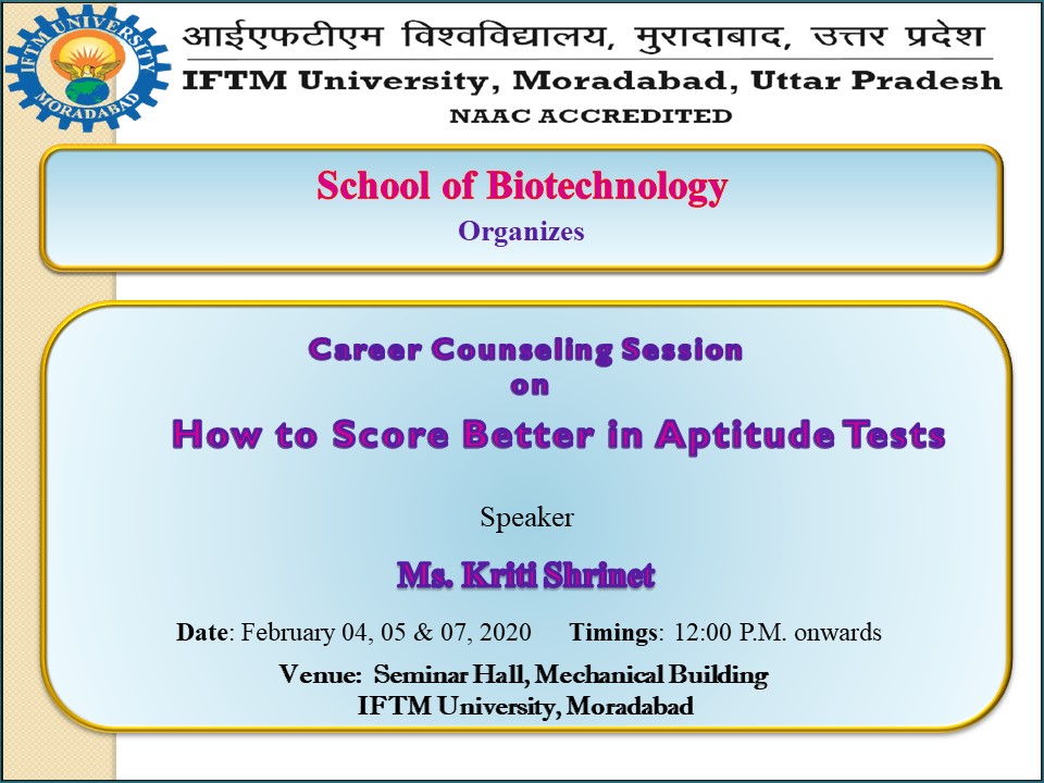 Career Counselling Session On How to Score Better in Aptitude Tests