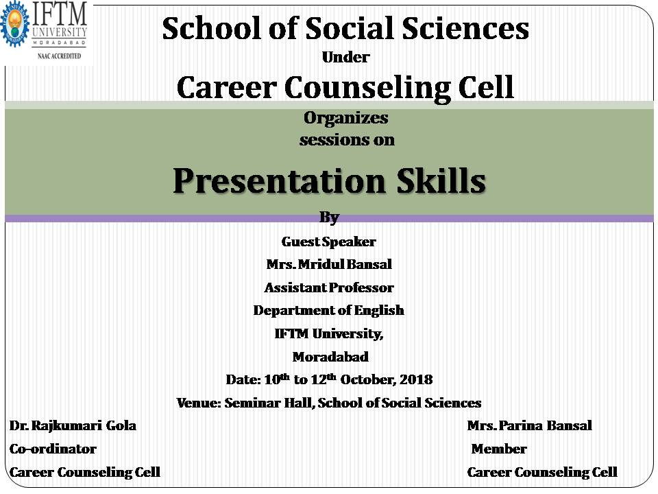 Career Counseling Session on Presentation Skill