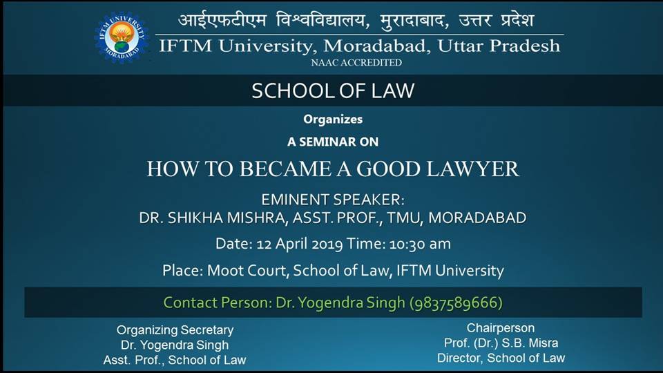One Day Seminar on How to become a Good Lawyer