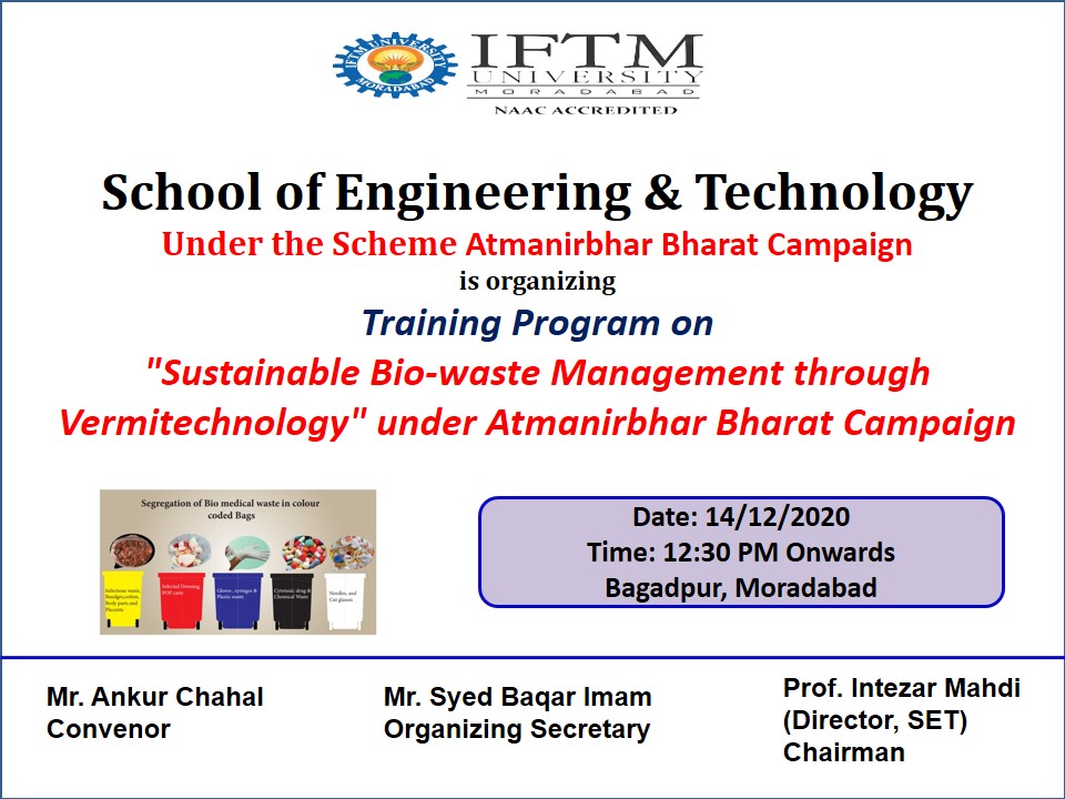 Training Program on Sustainable Biowaste Management through Vermitechnology under Atmanirbhar Bharat Campaign