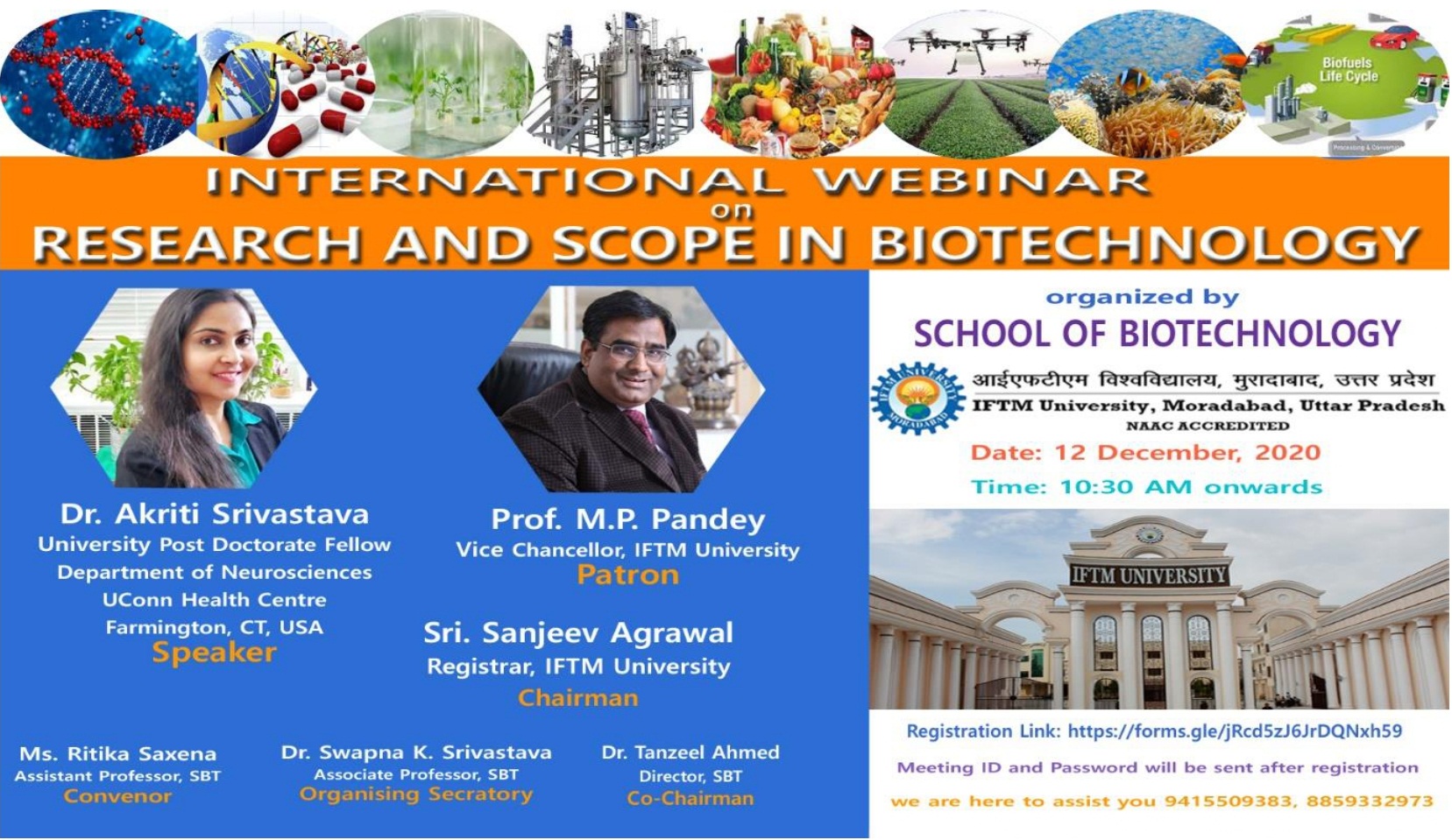 International Webinar: Research and Scope in Biotechnology