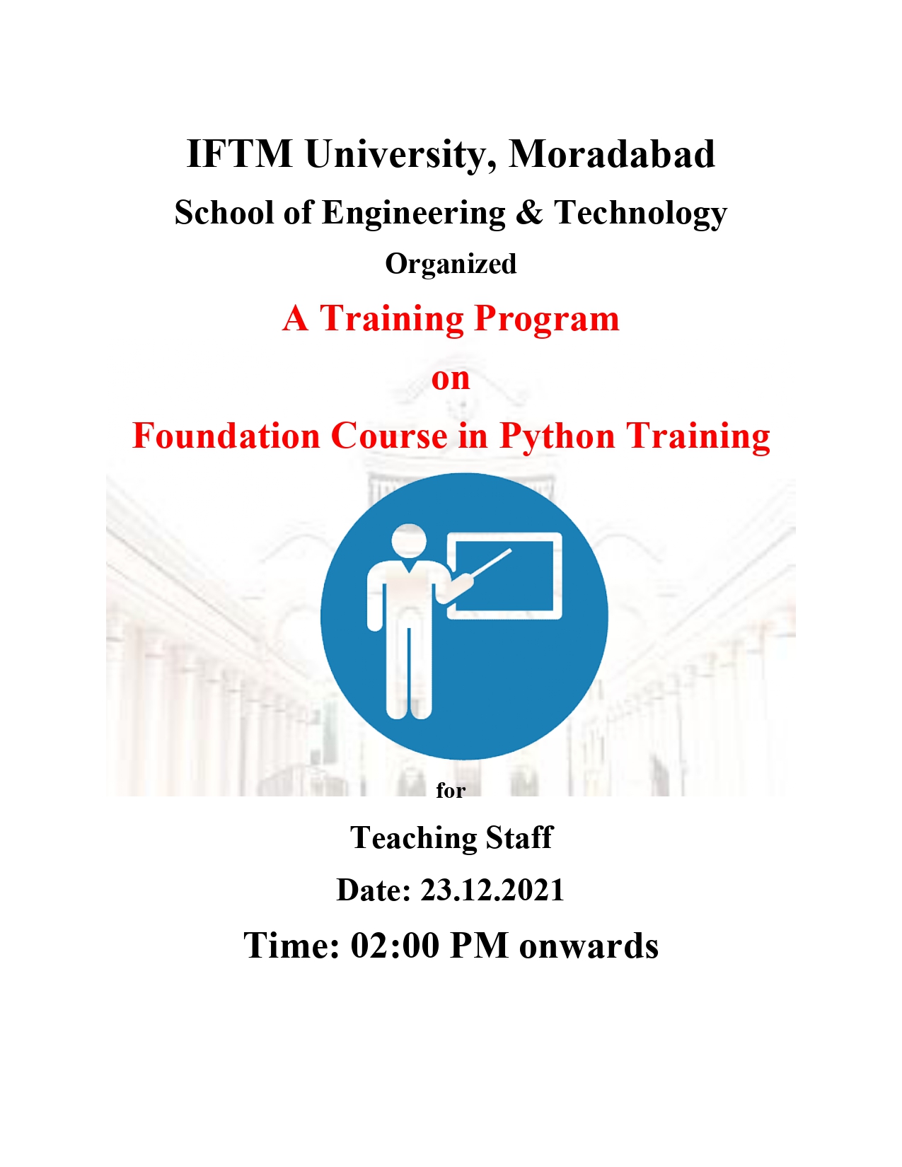 Foundation Course in Python Training for teaching staff