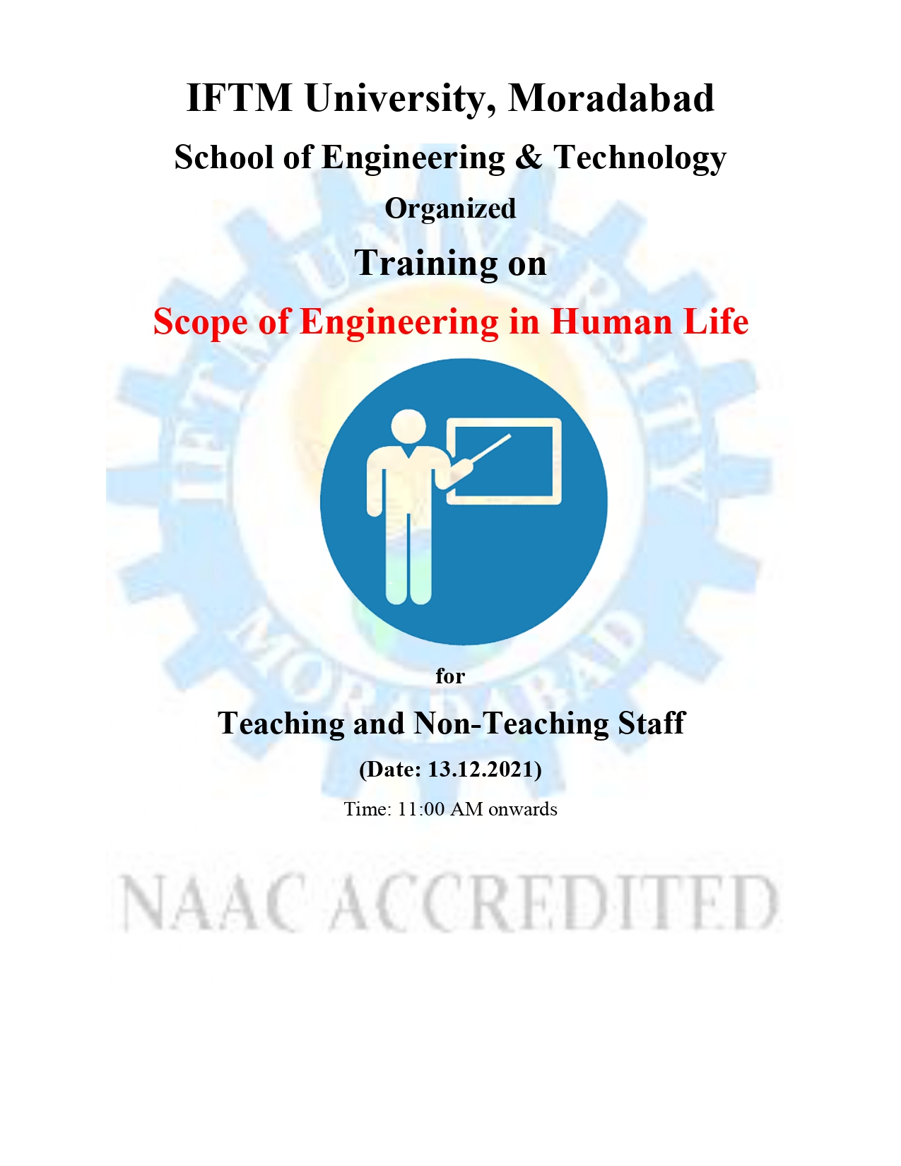 Training on Scope of Engineering in Human Life