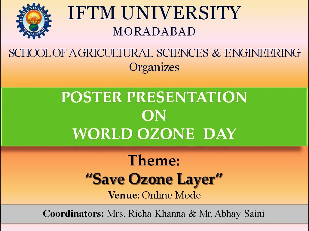 Online Poster presentation with theme Save Ozone layer
