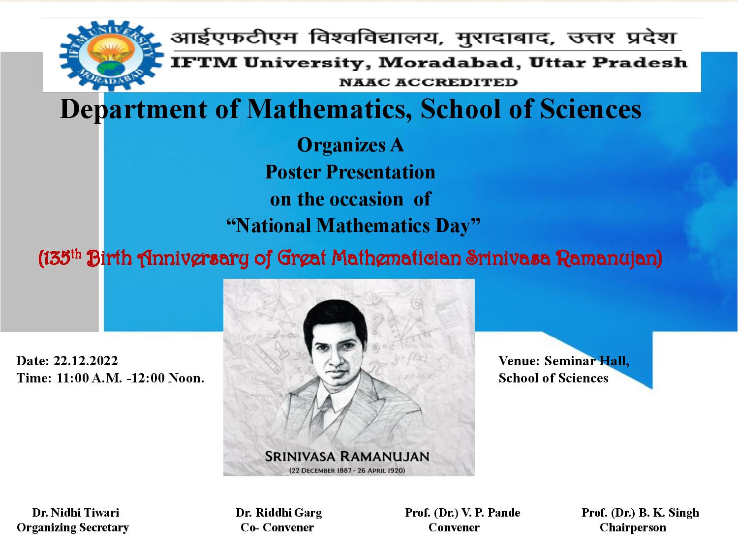 Poster Competition on National Mathematics Day