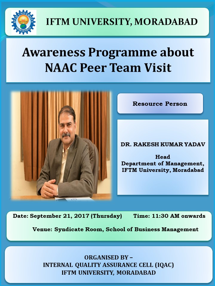 Awareness Programme about NAAC Peer Team Visit