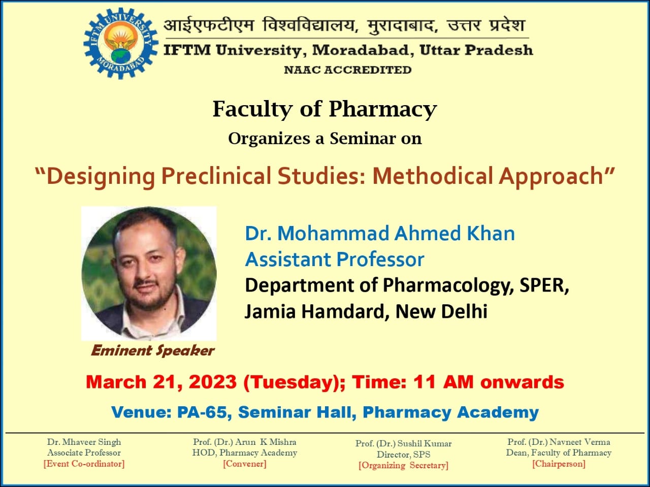 Seminar on Designing Preclinical Studies: Methodical Approach