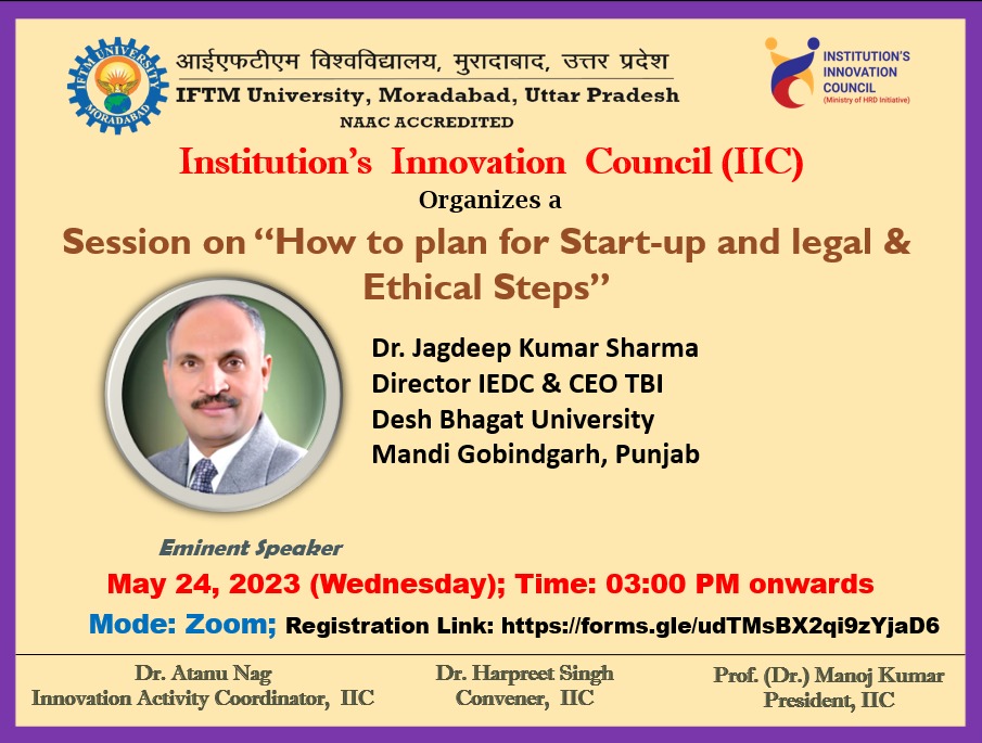 Session on How to Plan for Startup and legal & Ethical Steps