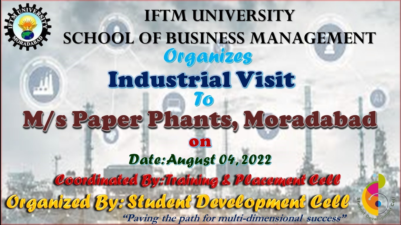 Industrial Visit to M/s Paper Phants, Moradabad