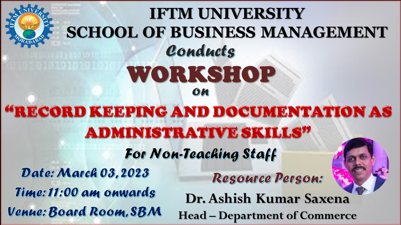 Workshop on “Record Keeping and Documentation as Administrative Skills”