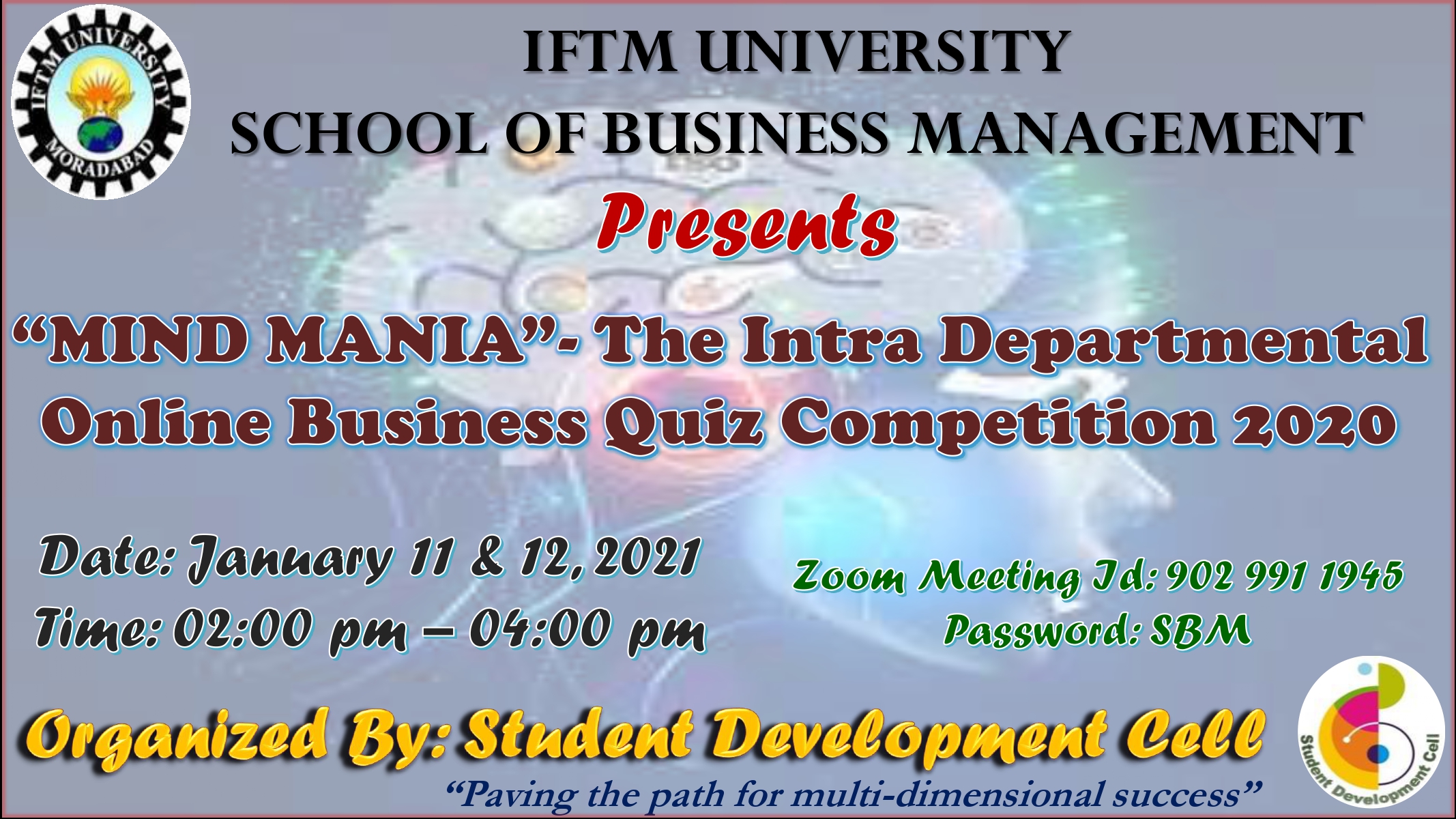 "MIND MANIA" - The Intra Departmental Online Business Quiz Competition 2020