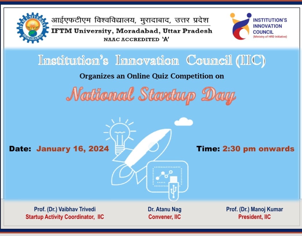 Online Quiz competition on National Startup Day