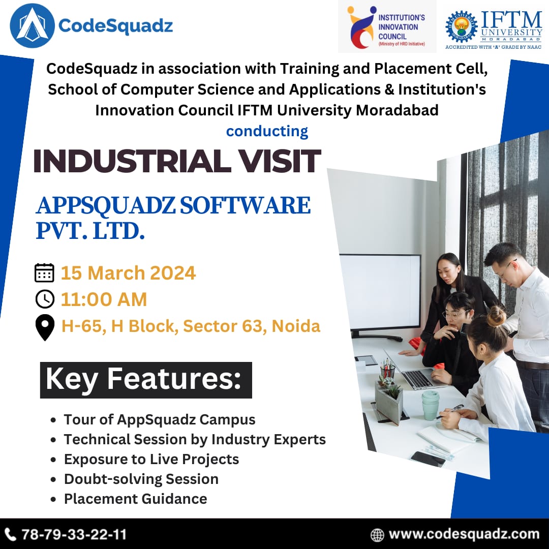 Industrial Visit to Appsqadz Software Pvt. Ltd. 