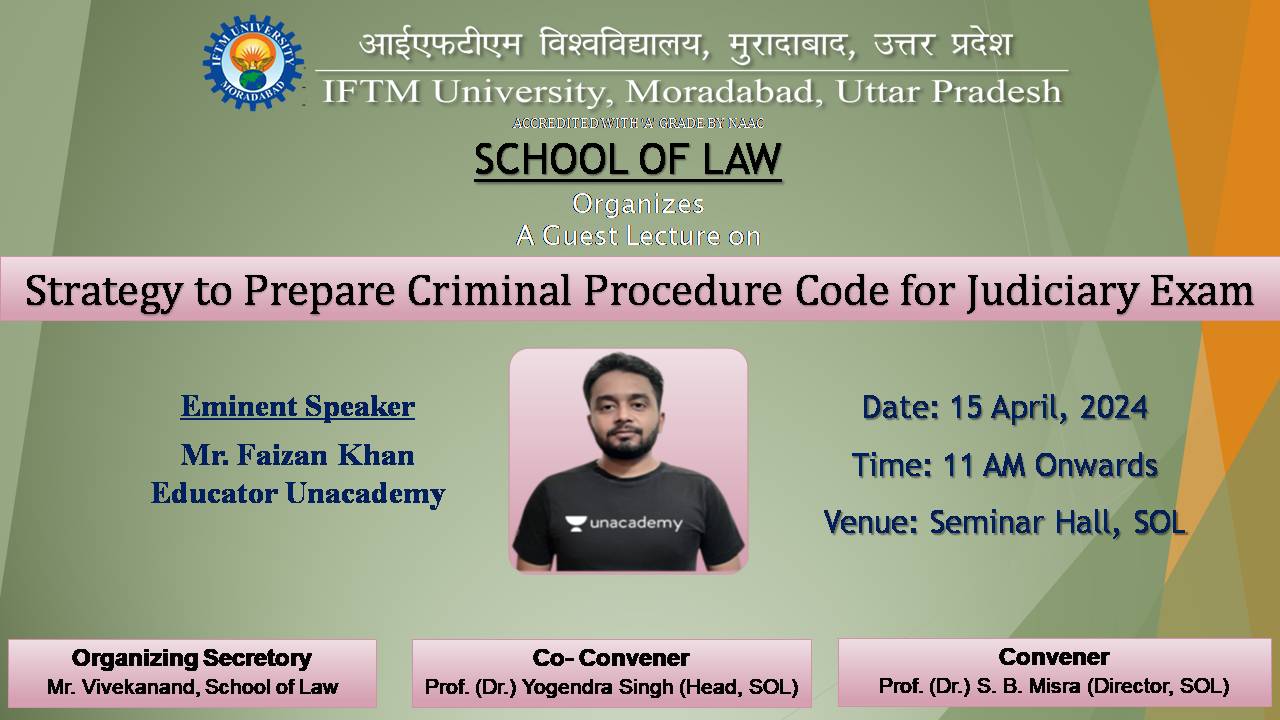 A Guest Lecture on Stretegy to prepare Criminal Procedure Code for Judiciary Exam