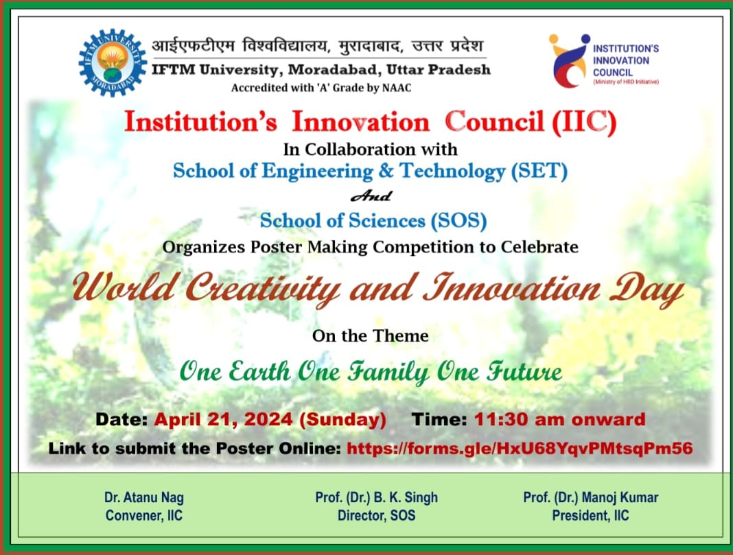 Poster making Competition on World Creativity & Innovation Day