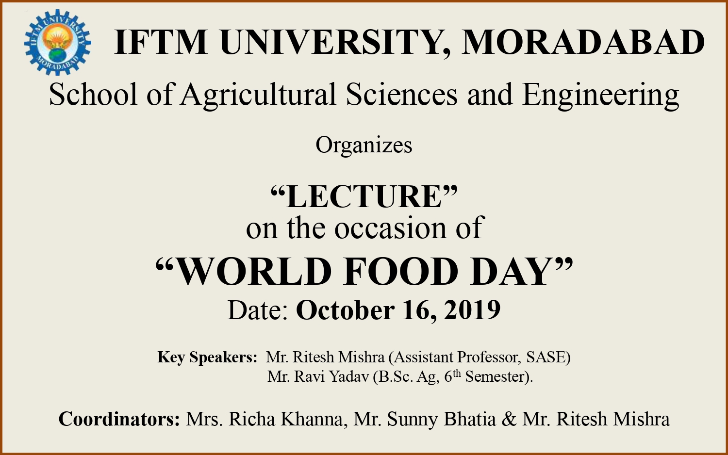 Lecture on World Food day