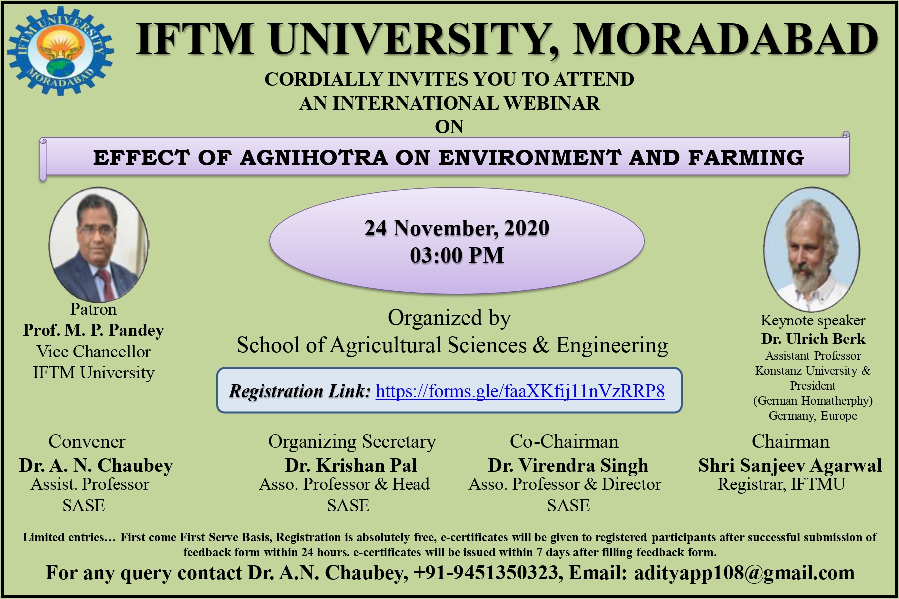 International Webinar on Effect of Agnihotra on Environment and Farming