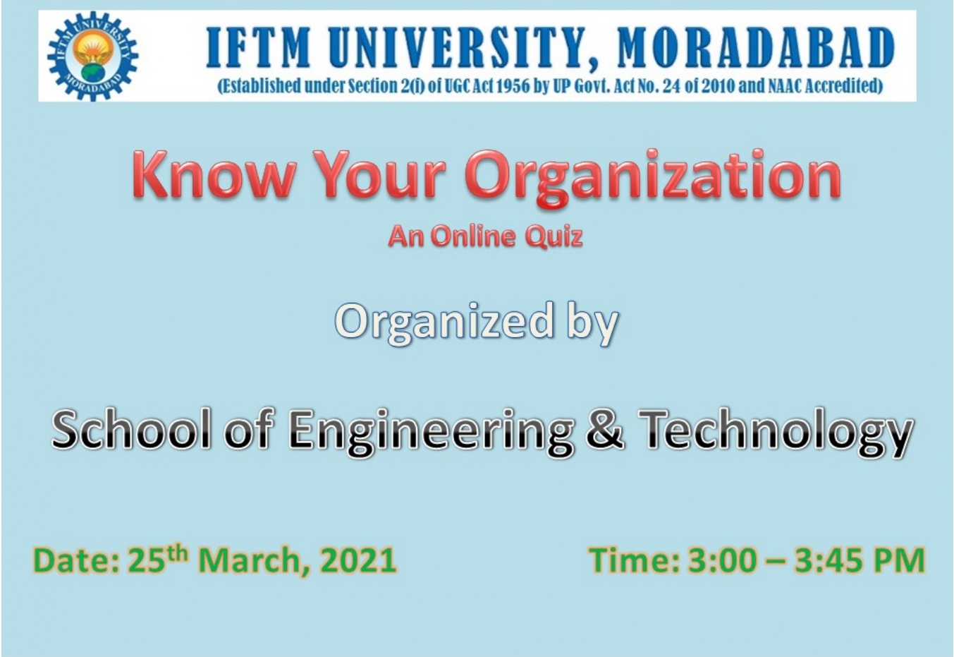 Quiz Competition on Know Your Organization