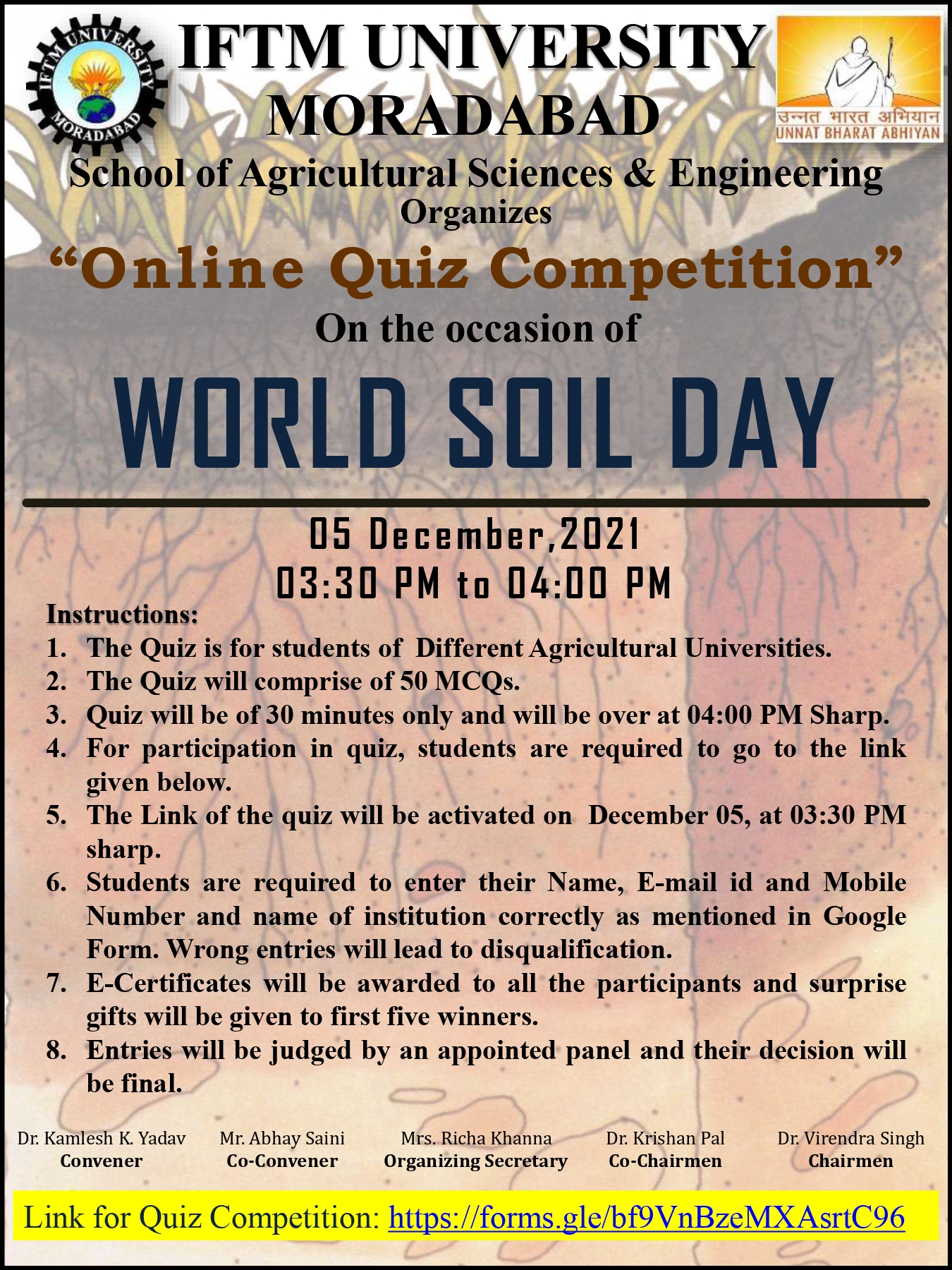 Online Quiz Competition on World Soil Day