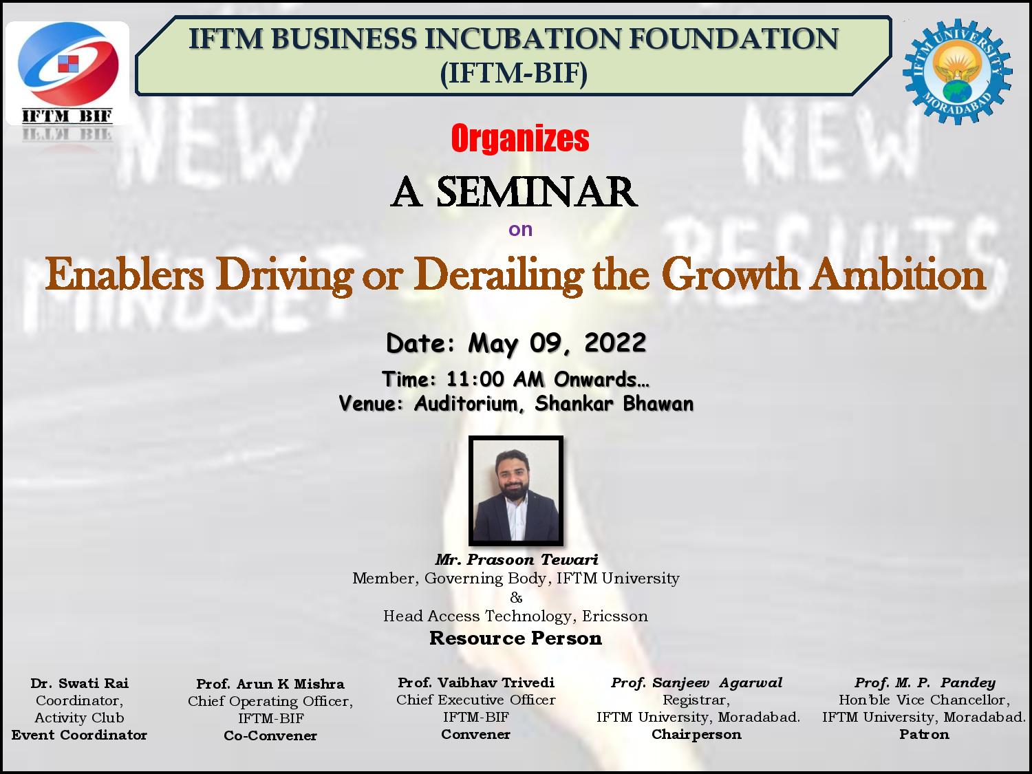 A Seminar on Enablers Driving or Derailing the Growth Ambition