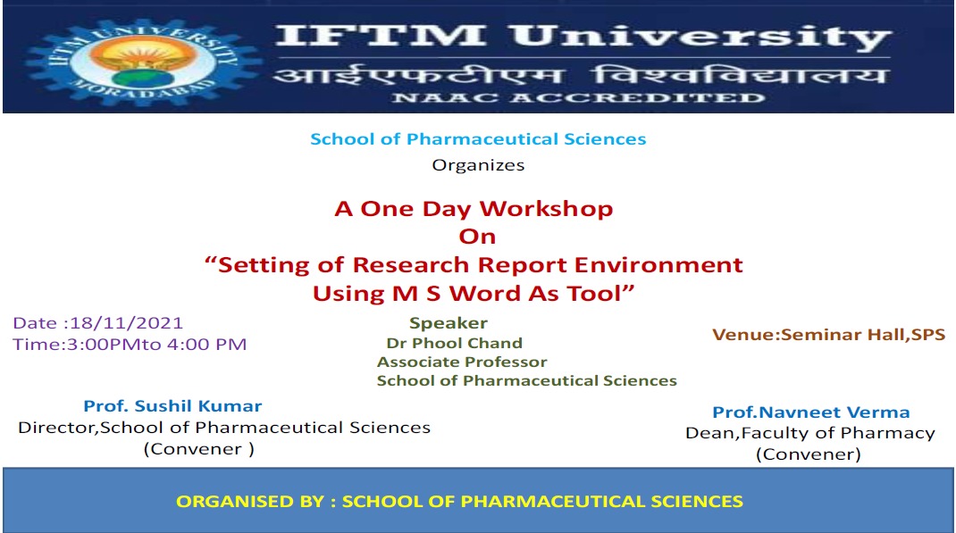 Workshop on Setting of Research Report Environment using MS Word as Tool