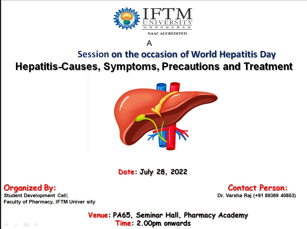 A Session on the occasion of World Hepatitis Day (briefing its Cause, Symptoms, Precautions & Treatment)