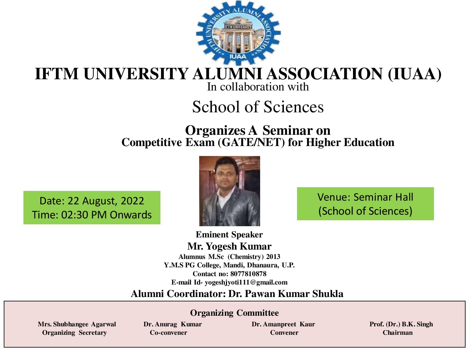Seminar on Competitive Exam (GATE/NET) for Higher Education