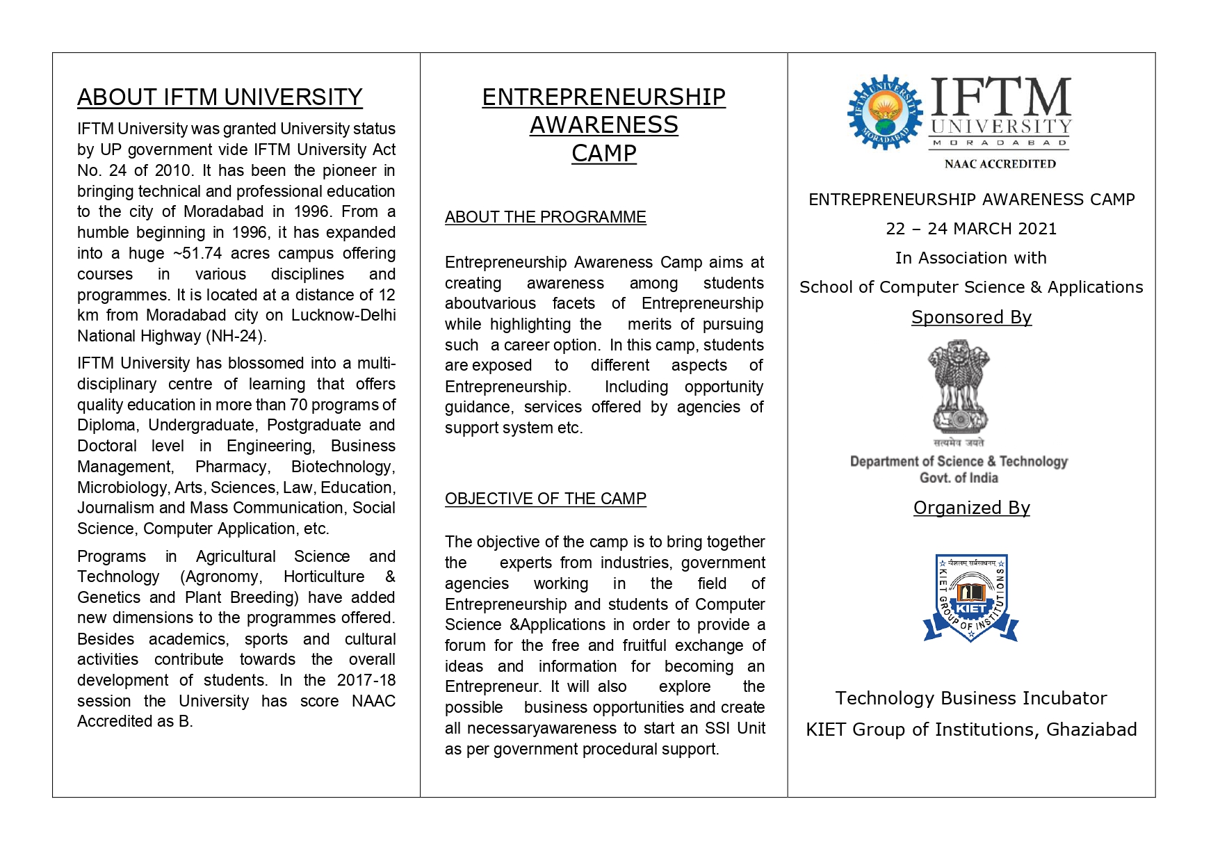 Entrepreneurship Awareness Camp