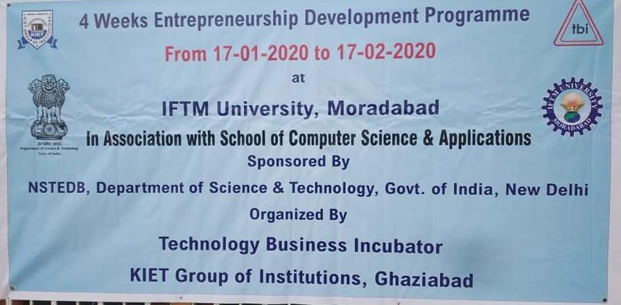 Four Weeks Entrepreneurship Development Programme Organized By TBI-KIET Group of Institution Ghaziabad