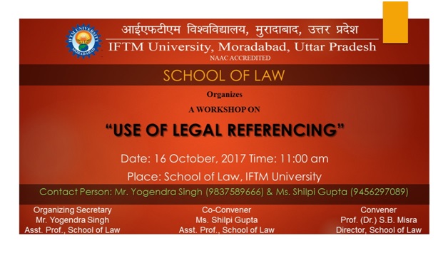 One Day Woekshop on Use of Legal Referencing