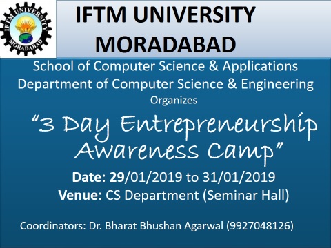 Entrepreneurship Awareness Camp Organized By NSTEDB Govt. of India