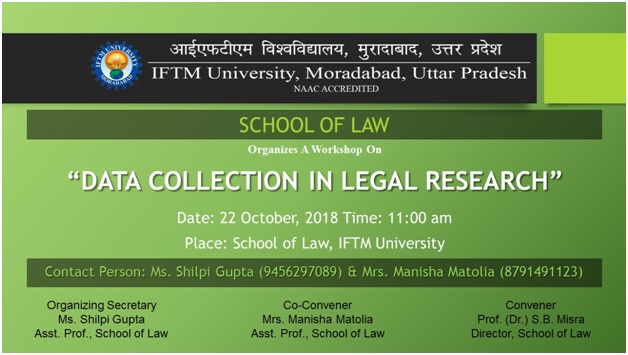 One day workshop on Data Collection in Legal Research
