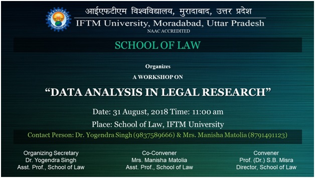 One day workshop on Data Analysis in Legal Research