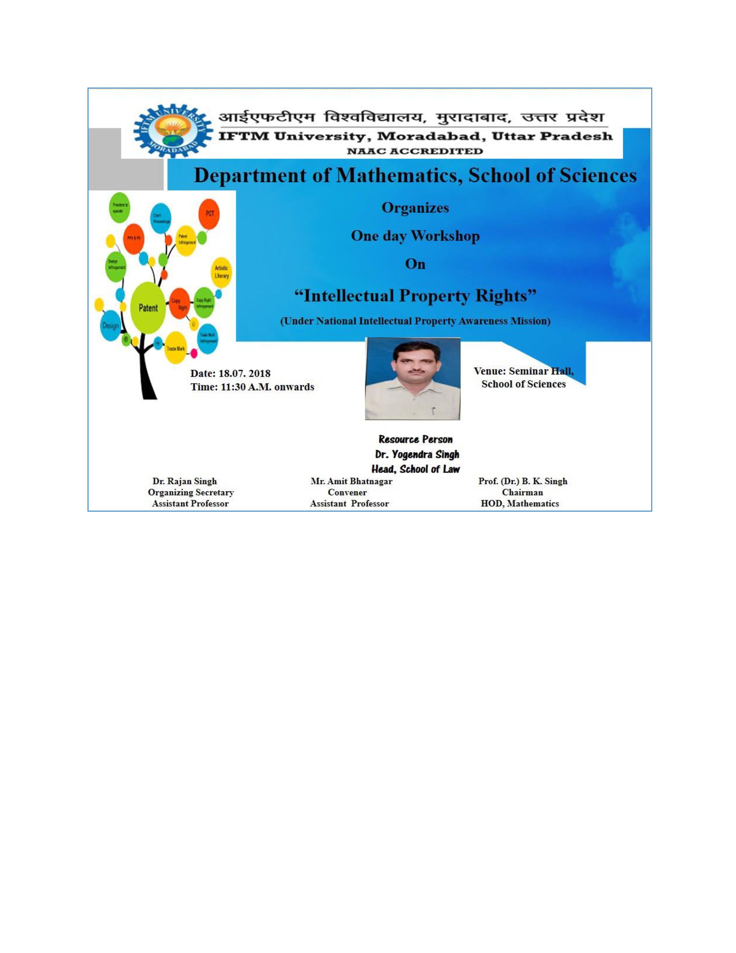 One day workshop on Intellectual Property Rights