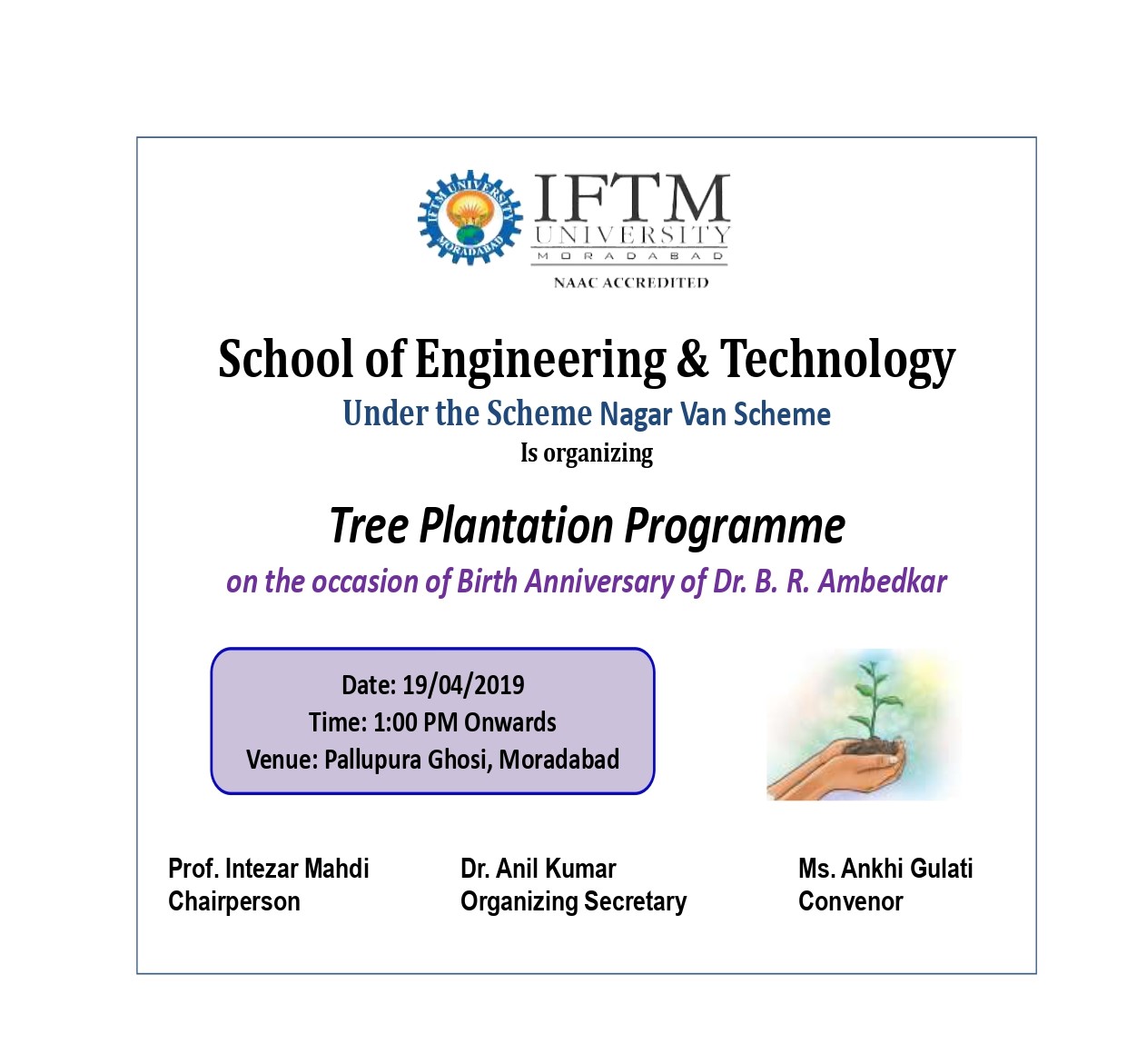 Tree Plantation Programme on the occusion of Birth Anniversary of Dr. B. R. Ambedkar