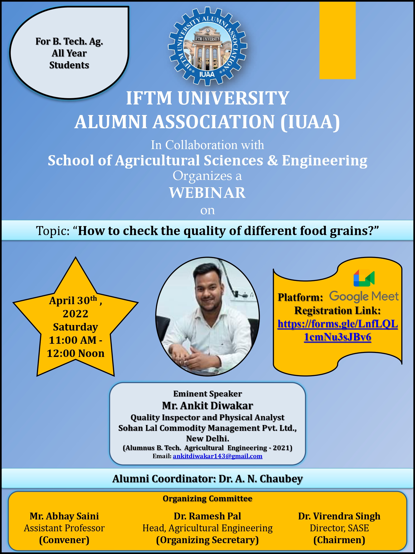 Webinar on How to Check the quality of different food grains