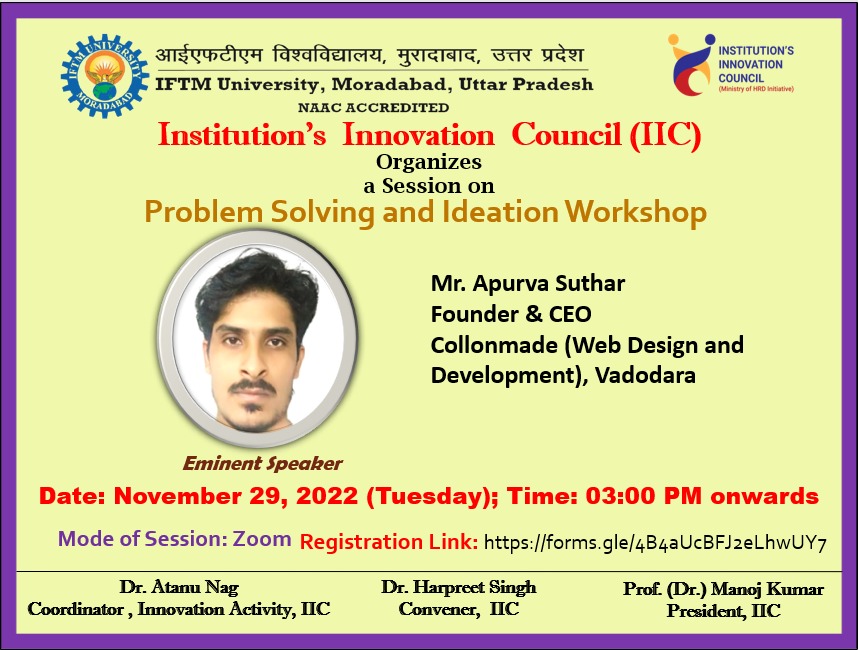 Session on Problem Solving and Ideation Workshop