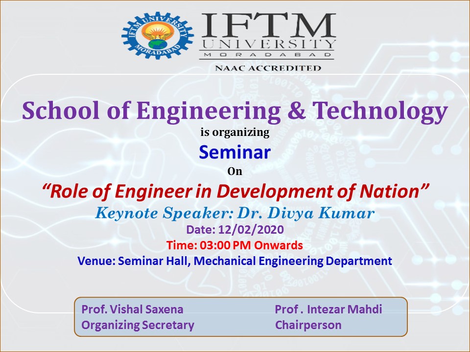 Seminar on  Role of Engineer in development of a Nation